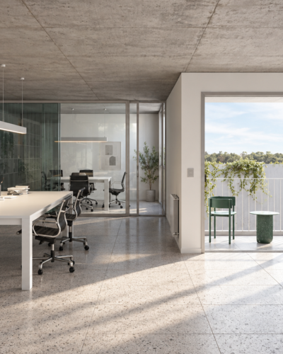 Render de la oficina del primer piso de Montevideo 554